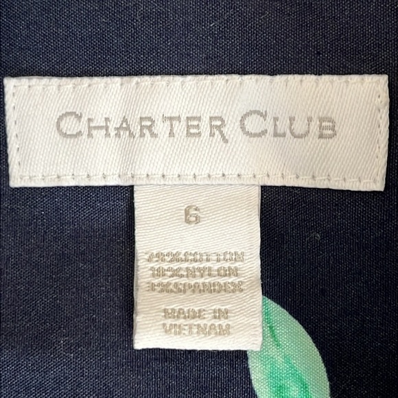 Charter Club Women's Blue Shirt Dress Size 6 Lemon Novelty Print Rockabilly - Picture 13 of 15